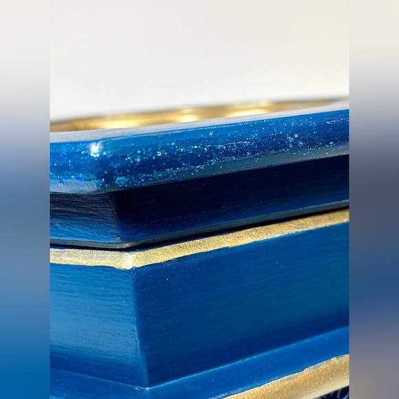 ORIGINAL Acrylic Landscape Art Upcycled Hand Painted Vintage Wood Jewelry Box - Picture 3 of 10